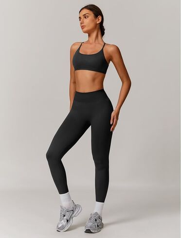 Workout Sets for Women 2 Piece Strappy Back Sports Bra and High Waisted Yoga Leggings Jogger Gym Active Sets in Saudi Arabia