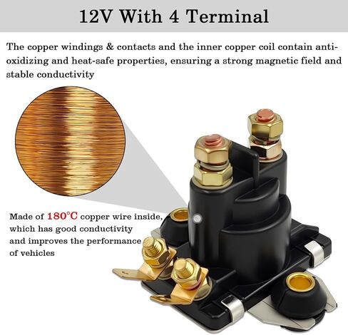 35850-HM7-000 Starter Solenoid Relay, Compatible with Honda TRX90 TRX400 TRX450 TRX450ES TRX350 TRX500 TRX650 TRX680 FourTrax Foreman Rancher Rubicon Pioneer 700 Replace 35850-HN0-671 35850-HN7-003 in Saudi Arabia