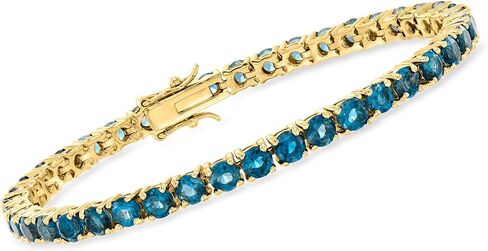 Ross-Simons 12.00 ct. t.w. London Blue Topaz Tennis Bracelet in 18kt Gold Over Sterling in Saudi Arabia