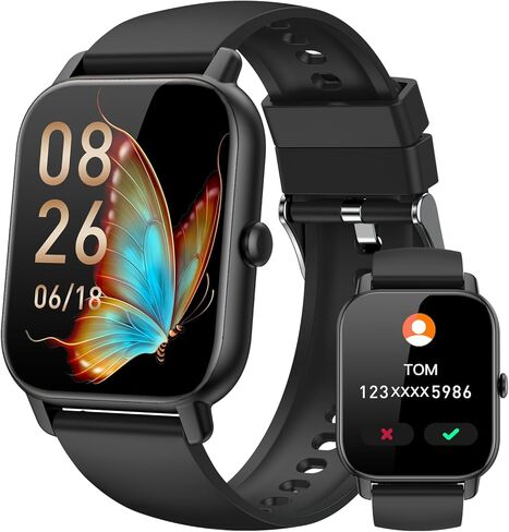 Smart Watches for Men Women(Answer/Make Call), 1.85 inch HD Fitness Tracker Watch with Activity Counter/Sleep Monitor/ 110+ Sports Modes, IP68 Waterproof Smart Watch for Andriod iPhone iOS Compatible in Saudi Arabia