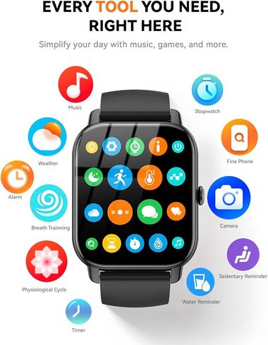 Smart Watches for Men Women(Answer/Make Call), 1.85 inch HD Fitness Tracker Watch with Activity Counter/Sleep Monitor/ 110+ Sports Modes, IP68 Waterproof Smart Watch for Andriod iPhone iOS Compatible in Saudi Arabia