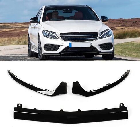 KIMISS Front Lip Protector, 3PCs Gloss Black Front Bumper Lower Trims Replacement for C Class W205 C205 in Saudi Arabia