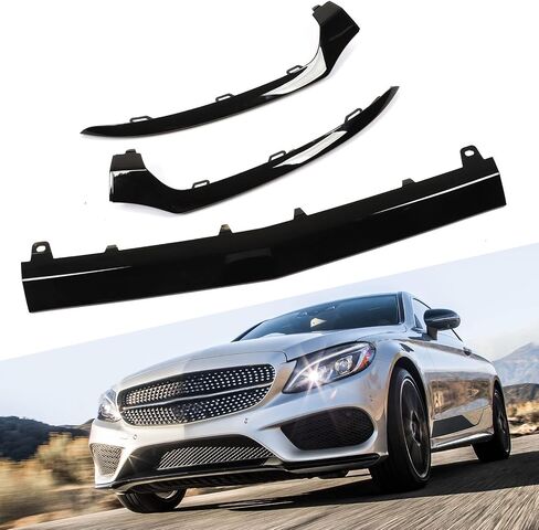 KIMISS Front Lip Protector, 3PCs Gloss Black Front Bumper Lower Trims Replacement for C Class W205 C205 in Saudi Arabia