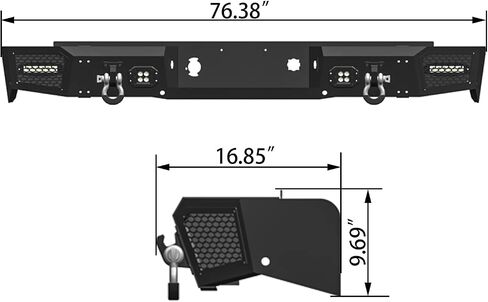 المصد الخلفي متوافق مع 2007-2013 شيفروليه سيلفرادو 1500 وجي إم سي سييرا مع فتحة تركيب مستشعر و4 مصابيح ألومنيوم و2 × 4.75 T حلقات على شكل حرف D in Kuwait