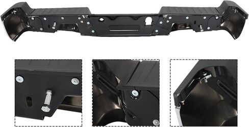 Chrome Steel Rear Step Bumper with Park Assist Sensor Holes Replacement for F250 Super Duty 2017 2018 2019 FO1103198 in Saudi Arabia
