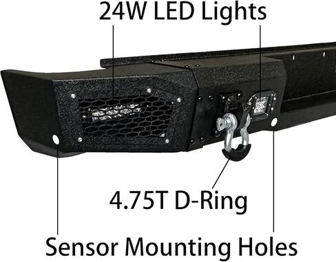 المصد الخلفي متوافق مع 2007-2013 شيفروليه سيلفرادو 1500 وجي إم سي سييرا مع فتحة تركيب مستشعر و4 مصابيح ألومنيوم و2 × 4.75 T حلقات على شكل حرف D in Kuwait