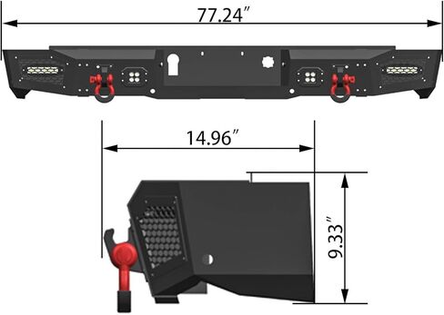المصد الخلفي متوافق مع 2007-2013 شيفروليه سيلفرادو 1500 وجي إم سي سييرا مع فتحة تركيب مستشعر و4 مصابيح ألومنيوم و2 × 4.75 T حلقات على شكل حرف D in Kuwait