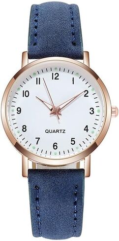 Women's Watches, Classic Quartz Watch with Luminouse Easy Read Dial, Leather Watch Band, Vintage Small Face Round Watches for Women, Birthday Gift for Ladies in Saudi Arabia