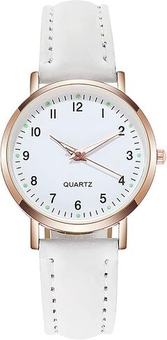 Women's Watches, Classic Quartz Watch with Luminouse Easy Read Dial, Leather Watch Band, Vintage Small Face Round Watches for Women, Birthday Gift for Ladies in Saudi Arabia