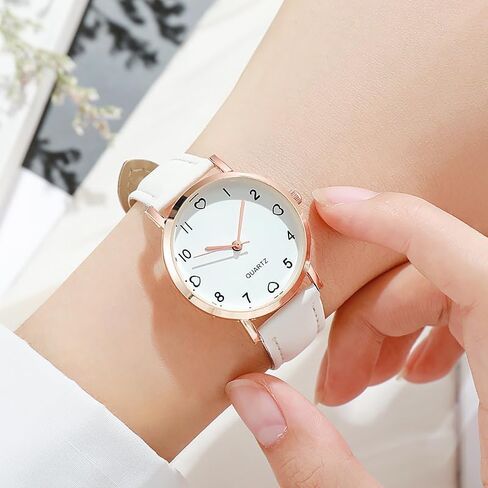 Women's Watches, Classic Quartz Watch with Luminouse Easy Read Dial, Leather Watch Band, Vintage Small Face Round Watches for Women, Birthday Gift for Ladies in Saudi Arabia