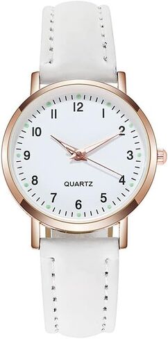 Women's Watches, Classic Quartz Watch with Luminouse Easy Read Dial, Leather Watch Band, Vintage Small Face Round Watches for Women, Birthday Gift for Ladies in Saudi Arabia