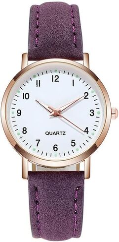 Women's Watches, Classic Quartz Watch with Luminouse Easy Read Dial, Leather Watch Band, Vintage Small Face Round Watches for Women, Birthday Gift for Ladies in Saudi Arabia