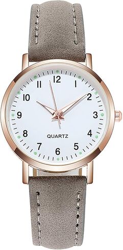 Women's Watches, Classic Quartz Watch with Luminouse Easy Read Dial, Leather Watch Band, Vintage Small Face Round Watches for Women, Birthday Gift for Ladies in Saudi Arabia