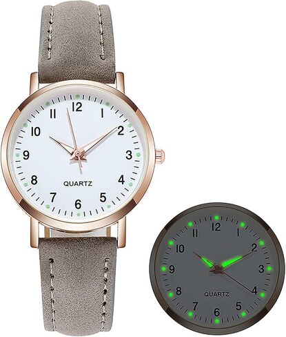 Women's Watches, Classic Quartz Watch with Luminouse Easy Read Dial, Leather Watch Band, Vintage Small Face Round Watches for Women, Birthday Gift for Ladies in Saudi Arabia