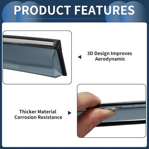شريط جانبي منحرف للنافذة لسيارة Ford Focus 2012-2018 واقي المطر الأسود in Saudi Arabia