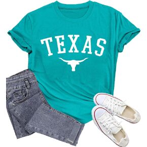 Texas Shirts for Women Texas State Longhorn T-Shirt Casual Texans Pride Cowgirl Tee Tops in Saudi Arabia