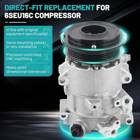 A/C Compressor Fit for Hyundai Azera, Santa Fe, Sonata, for Kia Optima Sorento Magentis Amanti Air Compressor with Clutch CO 10916C Automotive Replacement AC Compressor Clutch Kit 977011U100 in Saudi Arabia