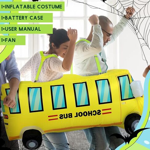 Couple Inflatable School Bus Costume for Adult Halloween Costumes 2 People Funny School Bus Costumes for Men Women Cosplay in Saudi Arabia