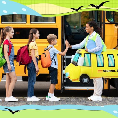 Couple Inflatable School Bus Costume for Adult Halloween Costumes 2 People Funny School Bus Costumes for Men Women Cosplay in Saudi Arabia