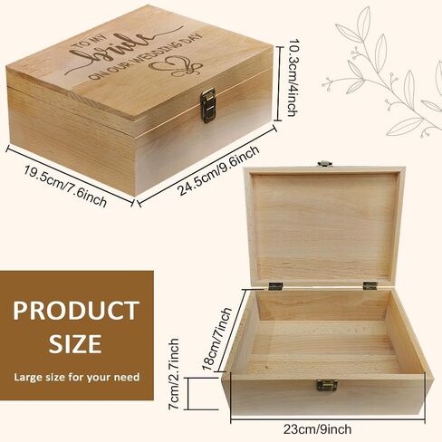 arricraft 1 Pc Wooden Memory Keepsake Box, Miscarry Memory Box with Hinged Lids for Baby Loss Memorial Gift Storage Box Keepsake to Store Photos Letters and Valuables 9.6x7.6x4inch in Saudi Arabia