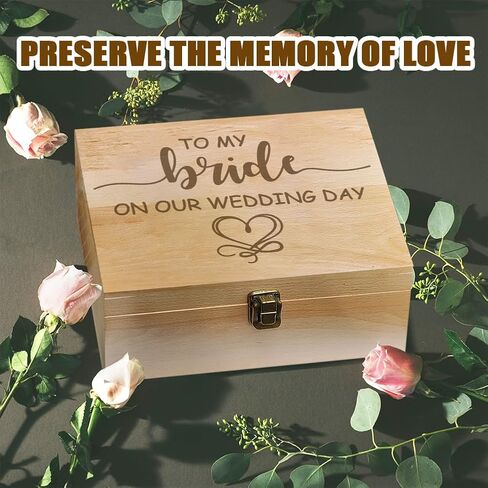 arricraft 1 Pc Wooden Memory Keepsake Box, Miscarry Memory Box with Hinged Lids for Baby Loss Memorial Gift Storage Box Keepsake to Store Photos Letters and Valuables 9.6x7.6x4inch in Saudi Arabia