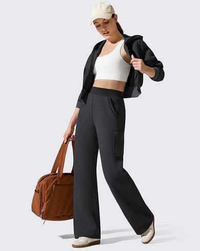 G4Free Flurrylux Womens Cargo Fleece Lined Sweatpants Cotton Baggy Wide Leg Pants with Pockets Lounge in Saudi Arabia