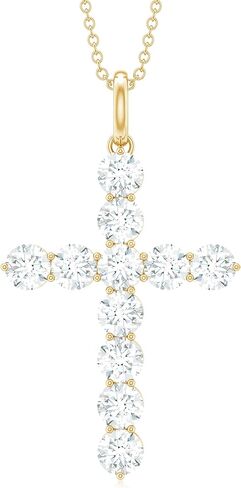 Certified Moissanite Cross Pendant with Chain, D-Vs1 Quality, Moissanite Religious Necklace (Ready To Gift) in Saudi Arabia