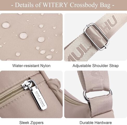 WITERY Crossboby Bags for Women - Waterproof Nylon Multi-Pocket Crossboby Purse for Women, Pocketbooks Medium Travel Purses in Saudi Arabia