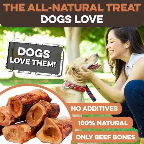 BRUTUS & BARNABY Marrow Bones for Dogs – 100% USA-Sourced Beef Bones – Long-Lasting, All-Natural Dog Chews – High Protein, Supports Dental Health, (3-pk) – Made in The USA in Kuwait