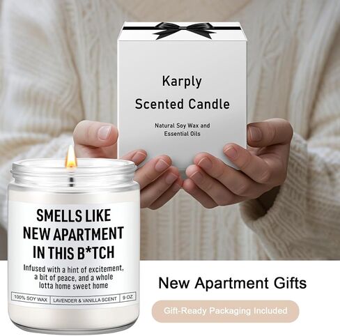 Funny Housewarming Candle, New Apartment Gifts, House Warming Gifts New Home for Men, Women, Couple, Family - First Apartment Essentials, 1st Apt. Must Haves - Closing Presents for Home Buyers in Saudi Arabia