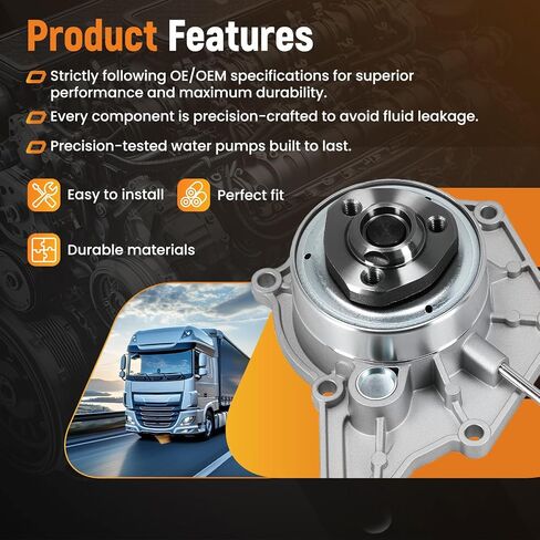 مضخة مياه محرك maXpeedingrods لسيارة أودي A7 كواترو S4 S5 SQ5 Q5 2012-2017 لسيارة فولكس فاجن طوارق 2011-2015 V6 3.0L سوبر تشارج in Saudi Arabia