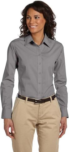 Harriton M510W Ladies Value Poplin Button Down Shirt in Kuwait