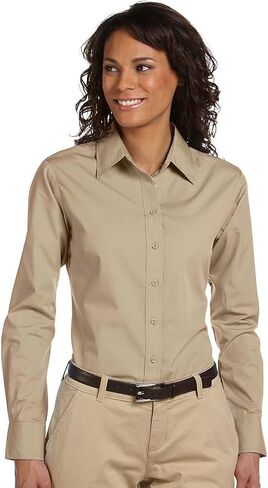 Harriton M510W Ladies Value Poplin Button Down Shirt in Kuwait