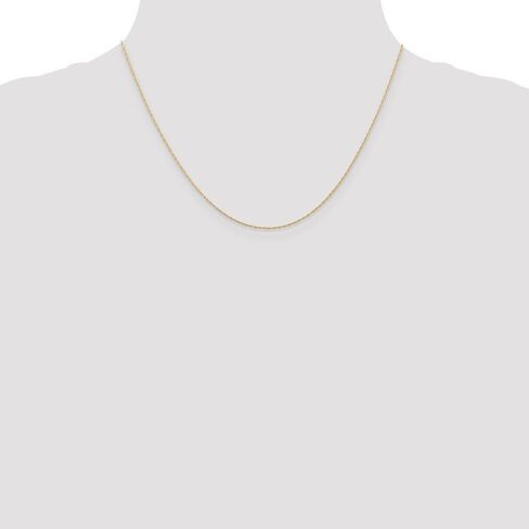 Solid 14k Rose Gold .5mm Cable Rope Chain Necklace Carded in Saudi Arabia