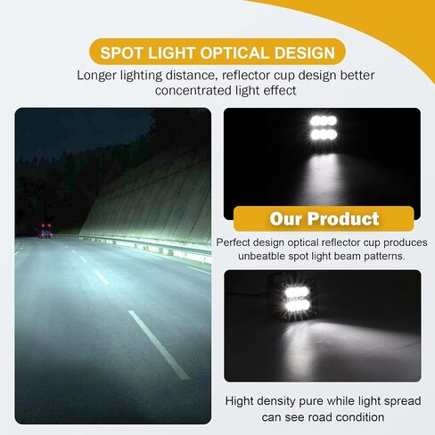 Wsays 2Pcs 24 W LED Light Pods & Ditch Hood Hinge LED Pod Mount Bracket w/Wiring Kit Compatible with Ford F150 3rd Raptor 2021-2024 in Saudi Arabia