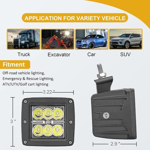 Wsays 2Pcs 24 W LED Light Pods & Ditch Hood Hinge LED Pod Mount Bracket w/Wiring Kit Compatible with Ford F150 3rd Raptor 2021-2024 in Saudi Arabia