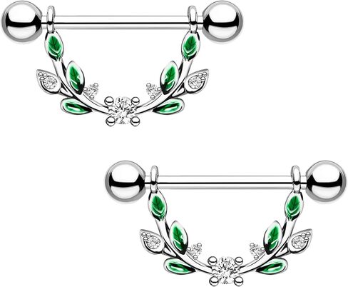 2pcs 14G Nipple Rings Flower Nipple Bars Surgial Steel 316L Nipple Piercing Jewelry Heart Nipple Barbell for Women in Kuwait