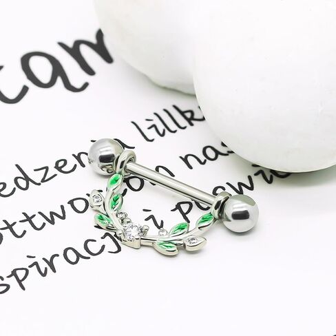 2pcs 14G Nipple Rings Flower Nipple Bars Surgial Steel 316L Nipple Piercing Jewelry Heart Nipple Barbell for Women in Kuwait