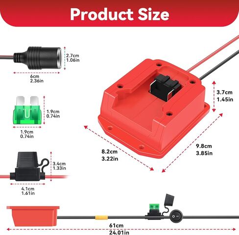 Jumper Cable Clamps for Milwaukee M18 18V, 4 ft 8AWG Portable Battery Jumper Starter Automotive Booster Cables for Jump Starting Car Cable Power Tool Line Accessories in Kuwait