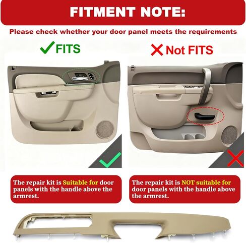 إصلاح مسند الذراع الجانبي للسائق الأمامي مع مقبض تحرير الباب فوق باب مسند الذراع متوافق مع تشيفي سيلفرادو تاهو سوبربان أفالانش، جي إم سي سييرا يوكون 2010-2014،27 ​​بوصة - أسمر - GM# 84127282,80995 in Kuwait