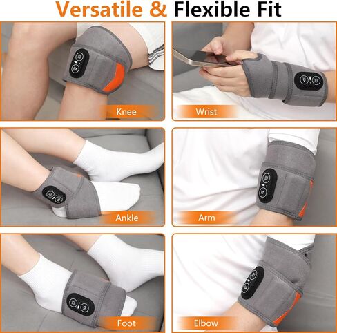 Cordless Wrist Heating Pad, Hand Wrap Brace with 3 Heats and Vibrations, Versatile Heating Pad for Knee, Elbow, Wrist, Ankle in Kuwait