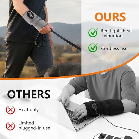 Cordless Wrist Heating Pad, Hand Wrap Brace with 3 Heats and Vibrations, Versatile Heating Pad for Knee, Elbow, Wrist, Ankle in Kuwait
