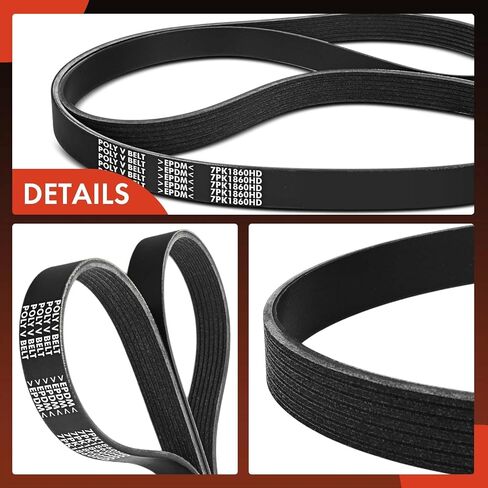 A-Premium Heavy-Duty Serpentine Drive Belt Compatible with Chevrolet C6500 Kodiak & GMC C7500 Topkick, 1998 1999 2000 2001 2002, L6 7.2L, DIESEL in Saudi Arabia