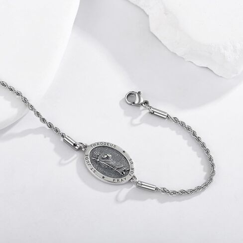 YAFEINI Saint Jude Bracelet for Women 925 Sterling Silver Saint Jude Bracelets Jewelry Gifts in Saudi Arabia