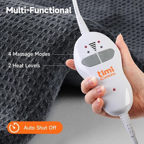 Heating pad for Neck - Wearable Electric Heating Pads for Back, Shoulder and Waist, Large Heat Pad with 4 Massage Modes & 2 Heat Levels, 24"x35", 4 Motor, Gray in Saudi Arabia