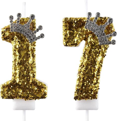 17 & 71 Birthday Candle, 17th & 71st Cake Candles, Number 17 & 71 Birthday Candles for Cake Topper Decoration, Black in Saudi Arabia