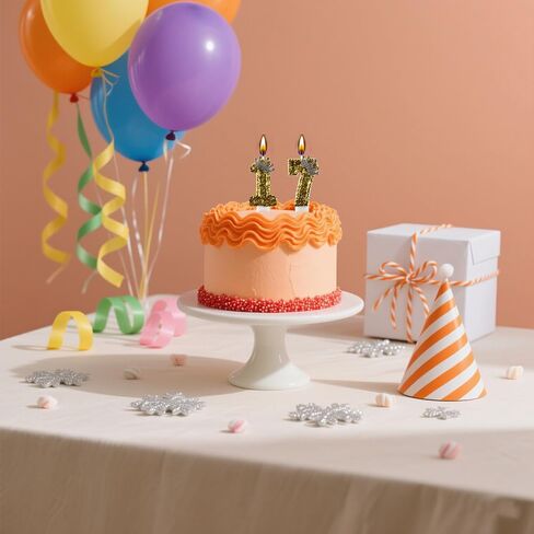 17 & 71 Birthday Candle, 17th & 71st Cake Candles, Number 17 & 71 Birthday Candles for Cake Topper Decoration, Black in Saudi Arabia