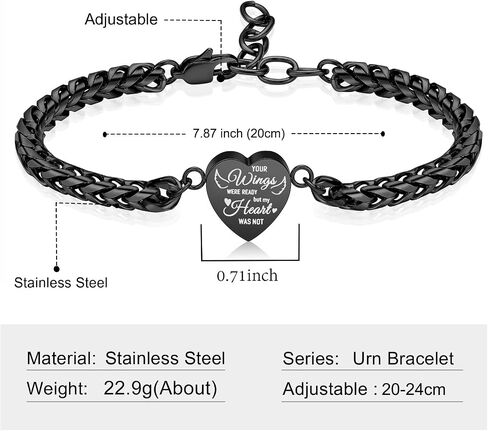 Imrsanl Heart Urn Bracelet for Women Cremation Jewelry for Ashes Bracelet Keepsake Memorial Lockets for Human Ashes in Saudi Arabia