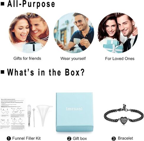 Imrsanl Heart Urn Bracelet for Women Cremation Jewelry for Ashes Bracelet Keepsake Memorial Lockets for Human Ashes in Saudi Arabia