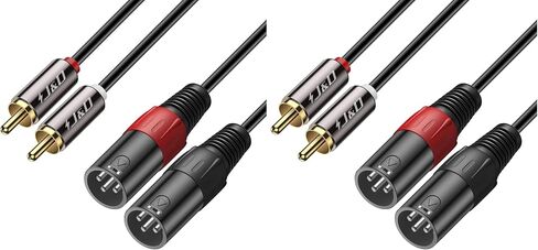 كابل ذكر J&D 2 RCA إلى XLR (6 أقدام)، كابل توصيل ذكر XLR إلى RCA غير متوازن لمكبرات الصوت ومكبرات الصوت وأنظمة الصوت ستيريو HiFi in Kuwait